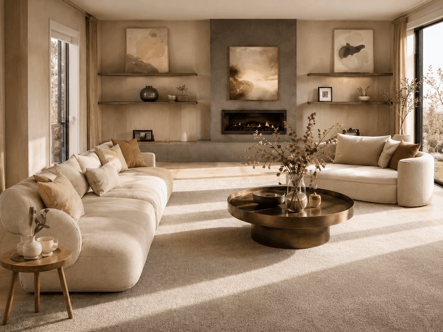 Freshly cleaned modern living room